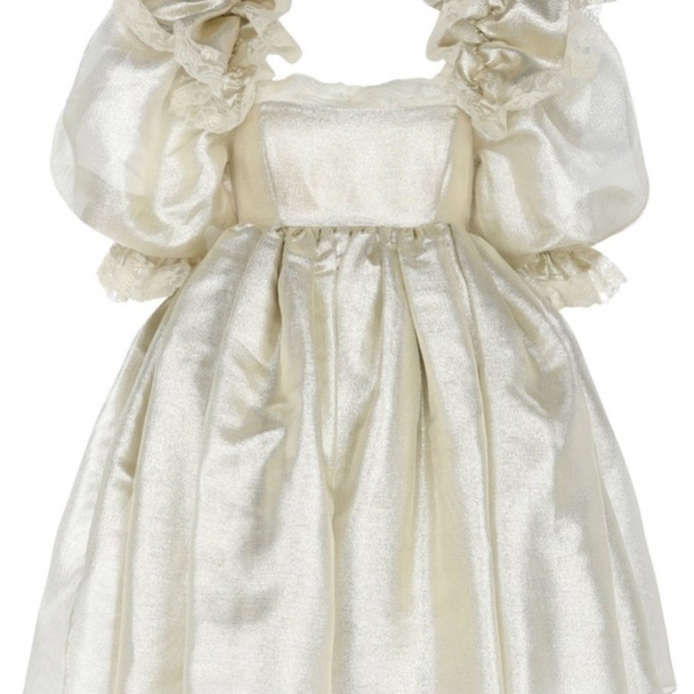 LAST CHANCE TO PURCHASE! Selkie Champagne Sugar Frill Puff Sleeve Dress RARE